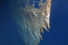 Captura de un vdeo difundido por Atlantic Productios con la quilla del 'Titanic'