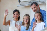 Los reyes junto a sus hijas durante su estancia en Palma este verano