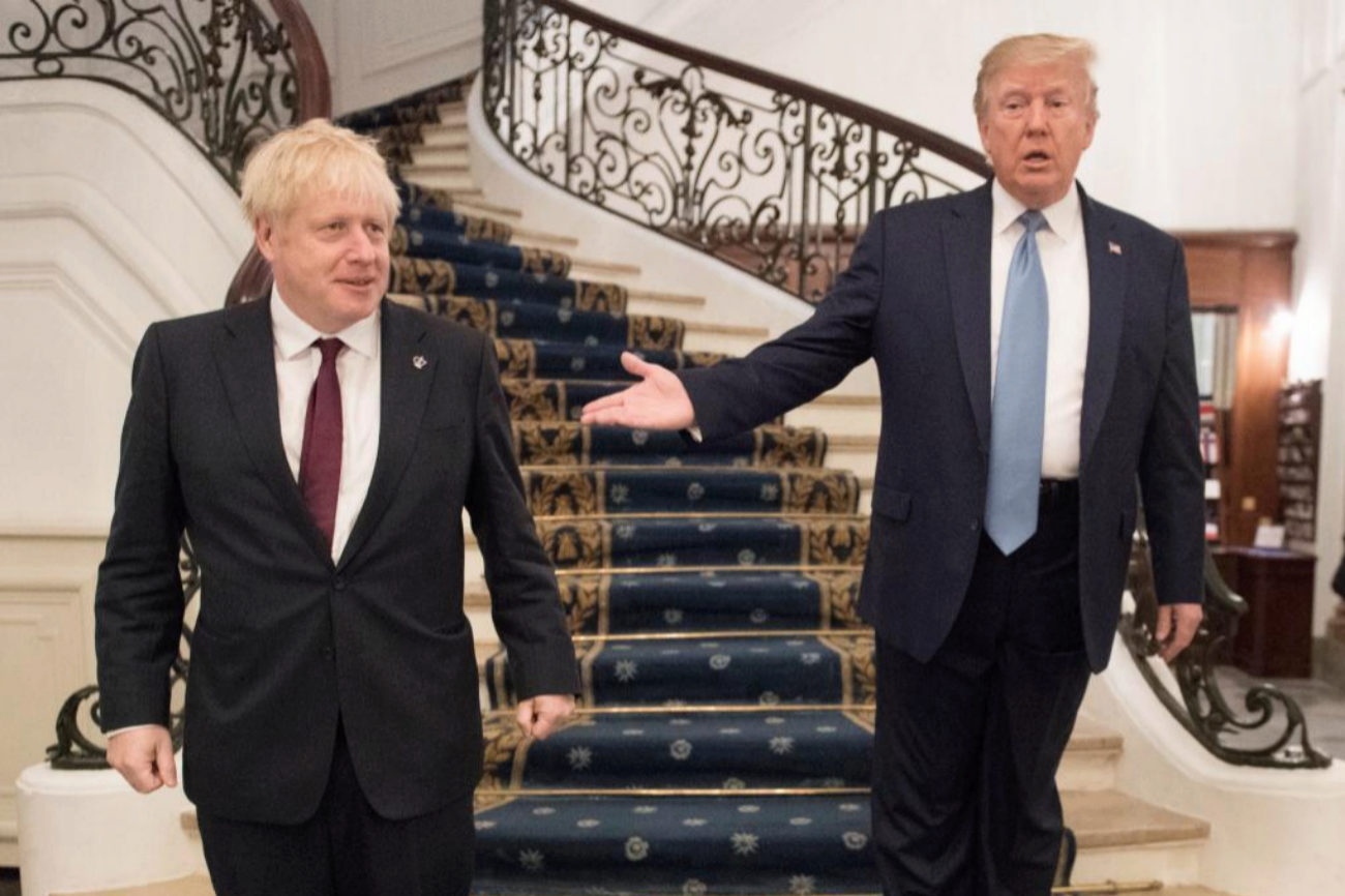 Donald Trump y Boris Johnson durante una reunin de la cumbre del G7
