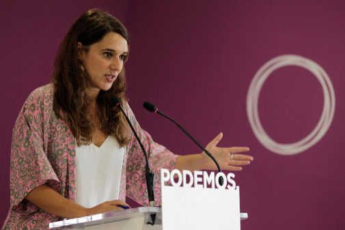 Noelia Vera, portavoz de la ejecutiva de Podemos, ayer.