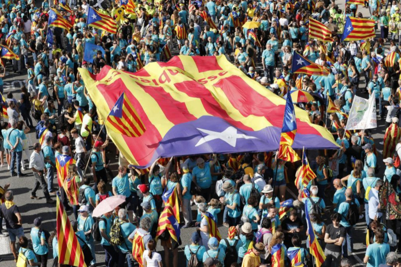 Manifestacin independentista en el da de Catalua, celebrado cada...