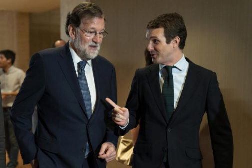 Pablo Casado y Mariano Rajoy, el pasado mes de julio