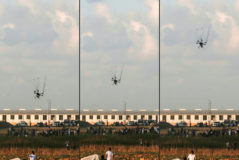 Secuencia del ataque de un dron israel para disolver una manifestacin en Palestina.