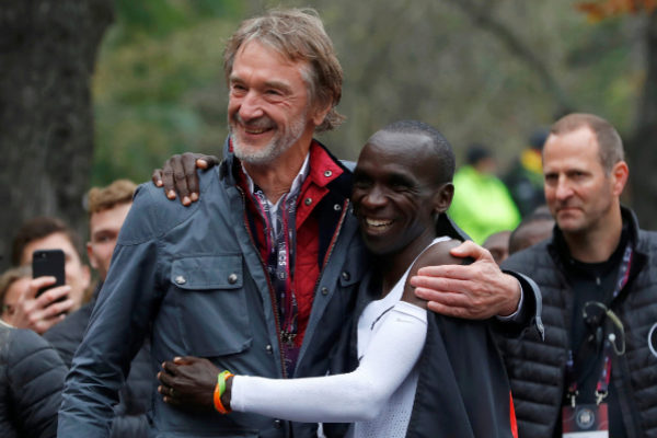 Eliud Kipchoge, the marathon world record holder from Kenya, attempts...