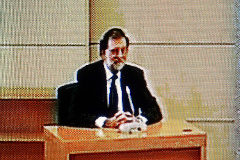 Mariano Rajoy, entonces presidente del Gobierno, declara como testigo en el macrojuicio de corrupcin de la 'trama Grtel', en julio de 2017.