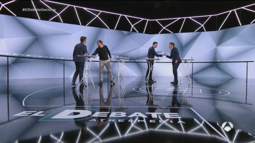Detalle del debate entre los lderes del PSOE, el PP, Ciudadanos y...
