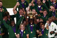 Los jugadores sudafricanos celebran la victoria en el Mundial