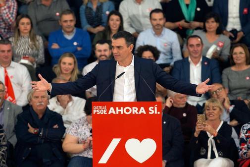 Pedro Snchez, en un acto electoral celebrado ayer en Castelln.