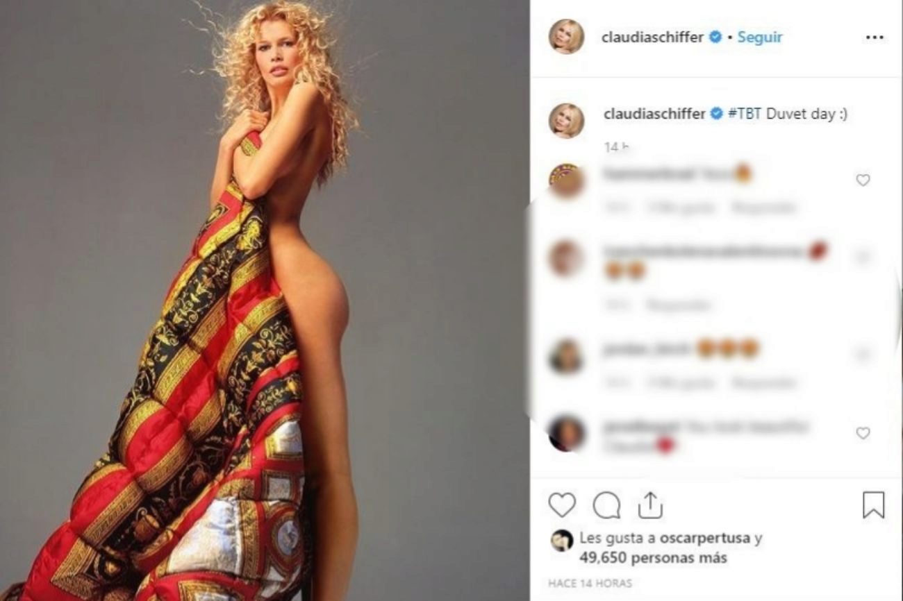 La modelo Claudia Schiffer, de 49 aos, ha recuperado una imagen del...