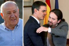 Amancio Ortega y el momento del abrazo entre Pedro Snchez y Pablo Iglesias.