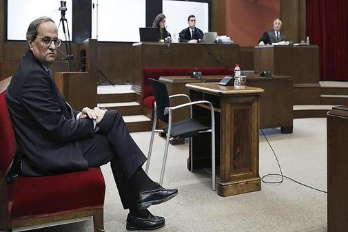 El presidente de la Generalitat, Quim Torra, en el Tribunal Superior...