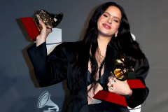 Las Vegas (United States).- <HIT>Rosalia</HIT> poses with the Best Album of the Year, Best Contemporary Pop Vocal Album, and Best Urban Song awards in the press room during the 20th annual Latin Grammy Awards ceremony at the MGM Grand Garden Arena in Las Vegas, Nevada, USA, 14 November 2019. The Latin Grammys recognize artistic and/or technical achievement, not sales figures or chart positions, and the winners are determined by the votes of their peers - the qualified voting members of the Latin Recording Academy. (Estados Unidos) EPA/