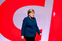 Angela Merkel, en el congreso de la CDU de Leipzig.