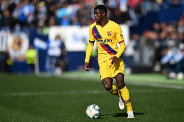 Ousmane Dembele en un partido con el FC Barcelona