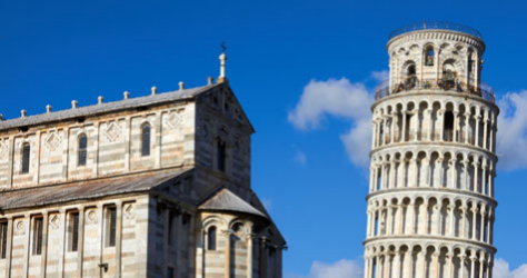 La famosa Torre de Pisa italiana.