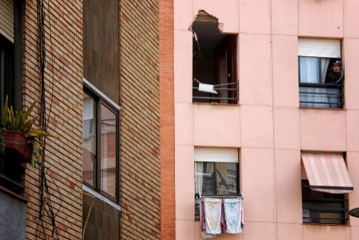 Imagen del edificio donde muri una de las vctimas de Tarragona