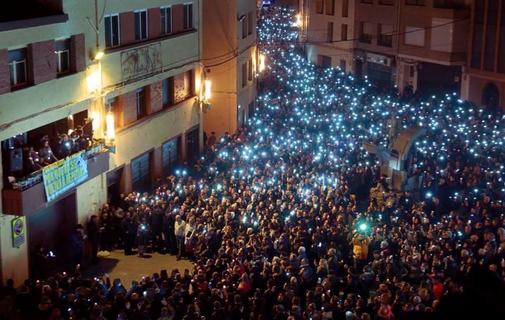 Manifestacin en Andorra (Teruel) pocos das despus del triple asesinato, para pedir ms seguridad en la provincia.