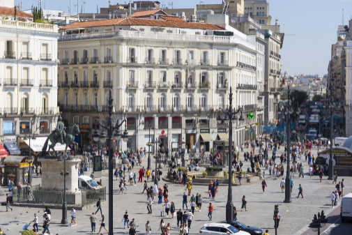 Estado actual de la Puerta del Sol, en Madrid