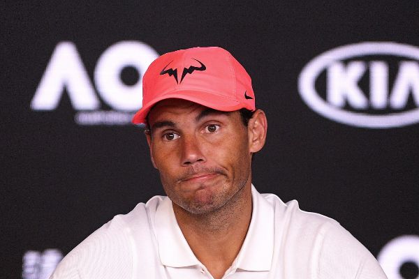 Melbourne ( Australia) .- Rafael <HIT>Nadal</HIT> of Spain reacts during … “/><figcaption class=