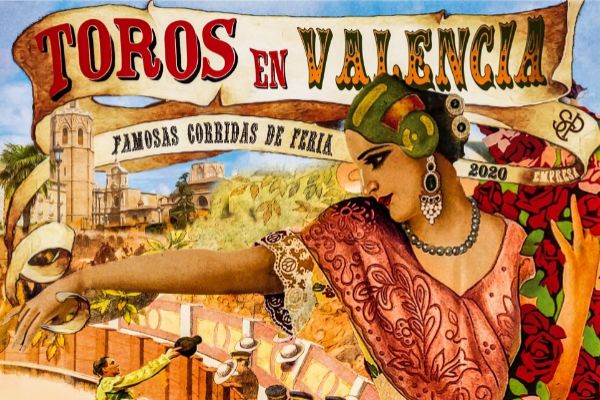 Detalle del cartel de la Feria de Fallas.