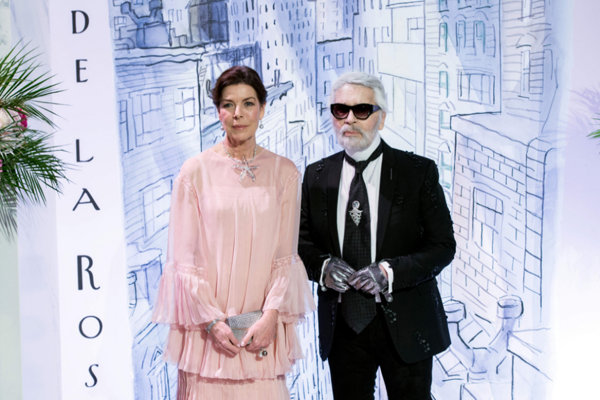 Carolina de Mnaco y Karl Lagerfeld en el Baile de la Rosa de 2018, el ltimo del 'kiser'