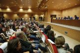 El vicepresidente del Gobierno, Pablo Iglesias, interviene, este mircoles, en un debate en la Facultad de Ciencias Polticas de la Universidad Complutense de Madrid.