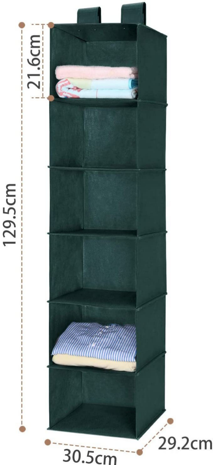 salón transparentes para uso en hogar do ahorro de espacio Organizador de armario ropero para colgar compuesto por 4 compartimentos desmontables color gris
