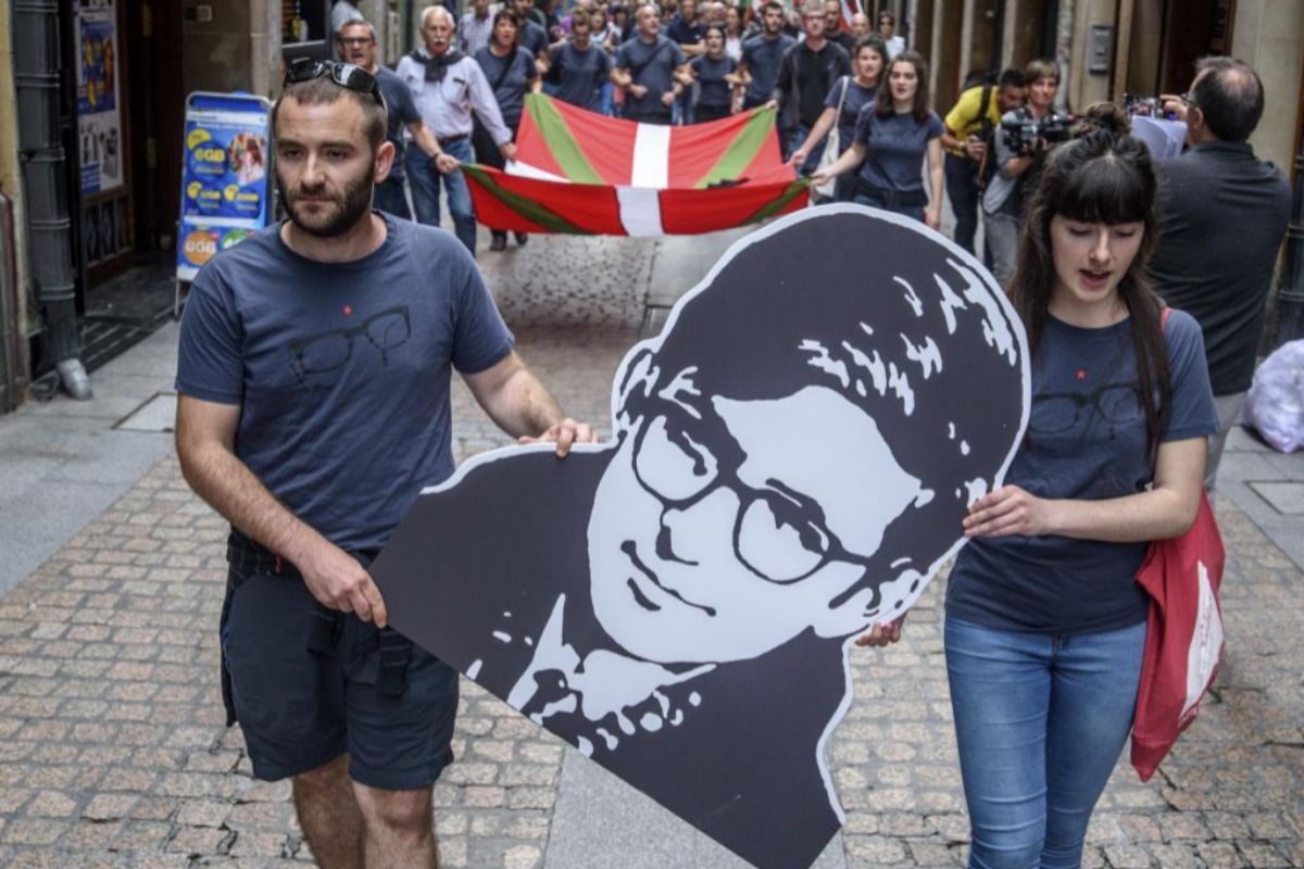 Manifestación en Bilbao en memoria del miembro de ETA Txabi Etxebarrieta en junio de 2018.