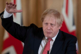 Boris Johnson durante una comparecencia en Downing Street el 20 de marzo.