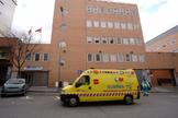 Una ambulancia del Summa, en la sede de Arganzuela.