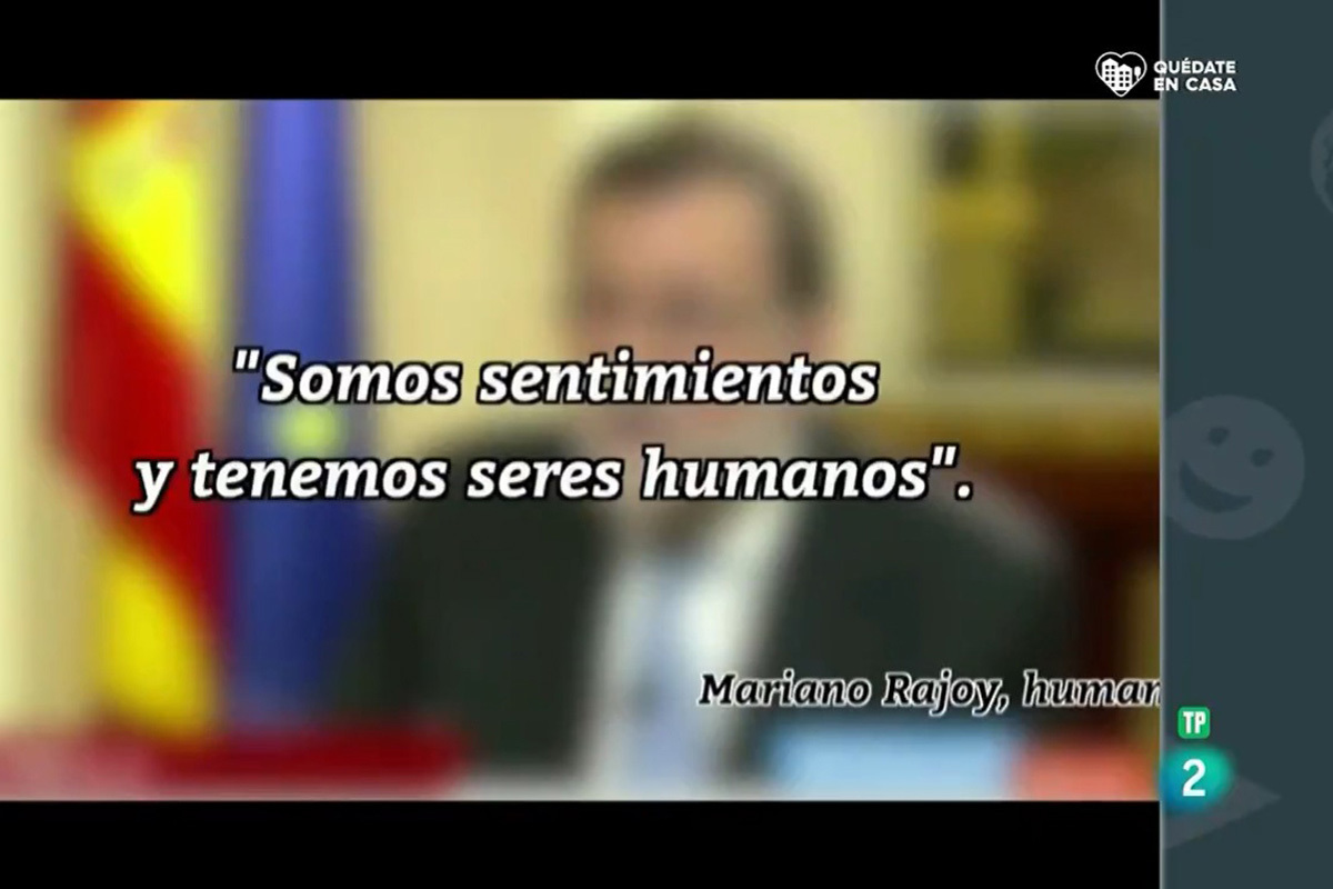 Imagen de un vdeo de Mariano Rajoy, emitido en el programa 'Aprendemos en casa'.
