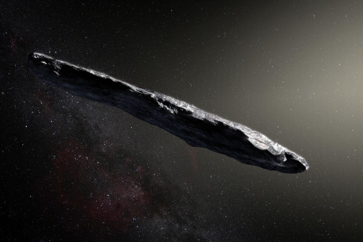 Recreacin artstica de Oumuamua, divisado en 2017.