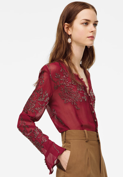 Blusa transparente con aplicaciones. Forma parte de la coleccin 'Limited Edition' de Zara.