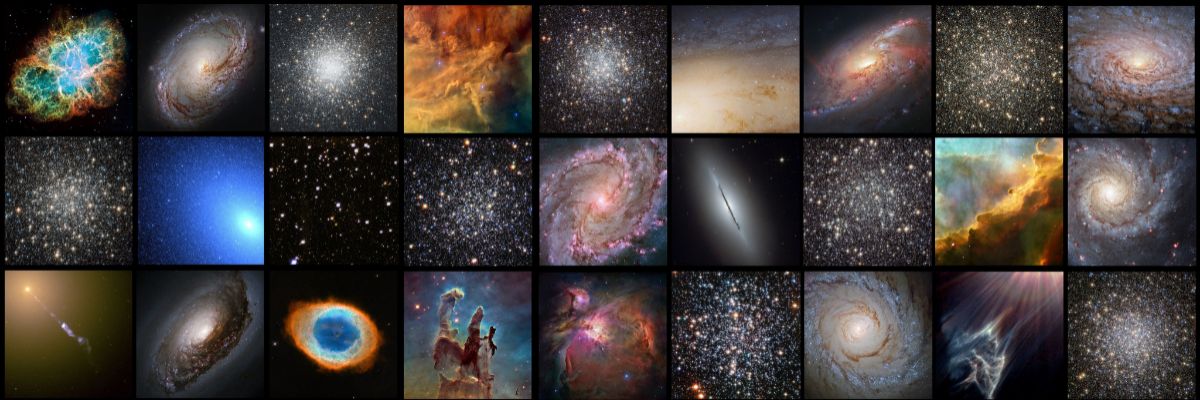 Objetos del catlogo Messier observados por el Hubble.