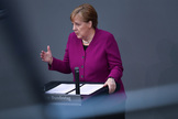 La canciller alemana, Angela Merkel, en el Bundestag.
