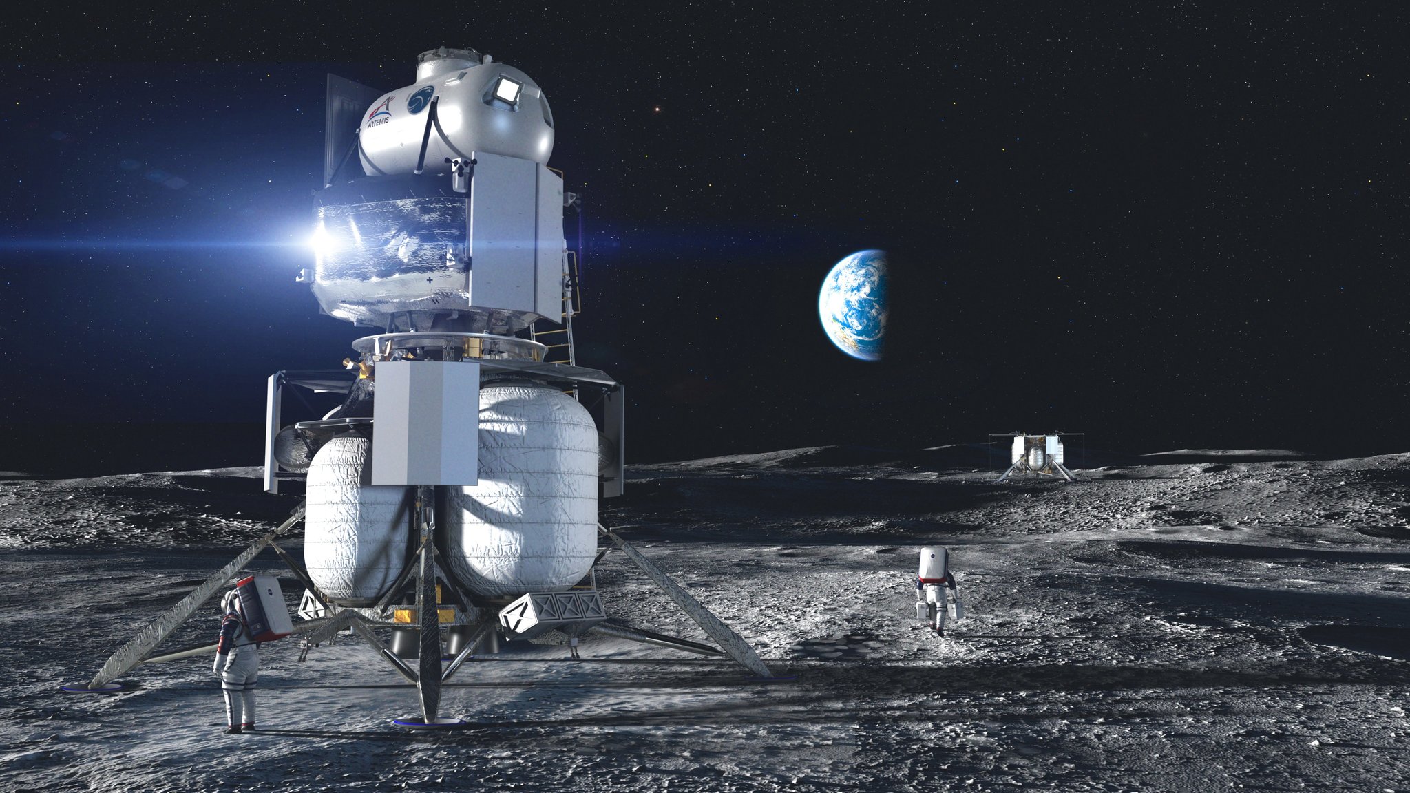 Recreación del Integrated Lander Vehicle (ILV) desarrollado por el National Team y liderado por Blue Origin