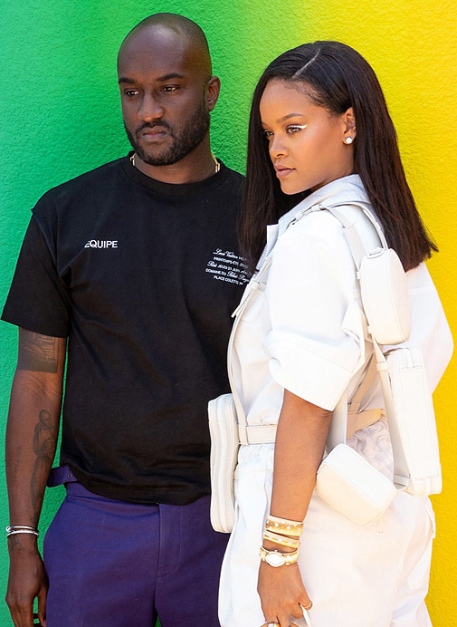 El diseador Virgil Abloh y la cantante Rihanna, en la semana de la moda de Pars.