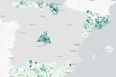 Mapa de incidencia  en Espaa, municipio a municipio