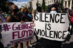 Protestas por la muerte de George Floyd cerca de la Casa Blanca.