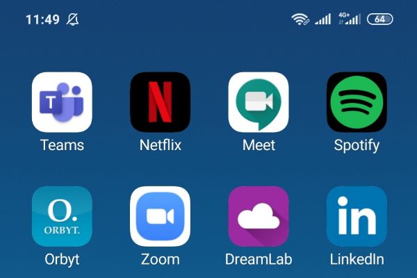 La app DreamLab, junto a varias aplicaciones Android.