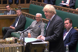 Boris Johnson, durante el discurso en la Cmara de los Comunes.