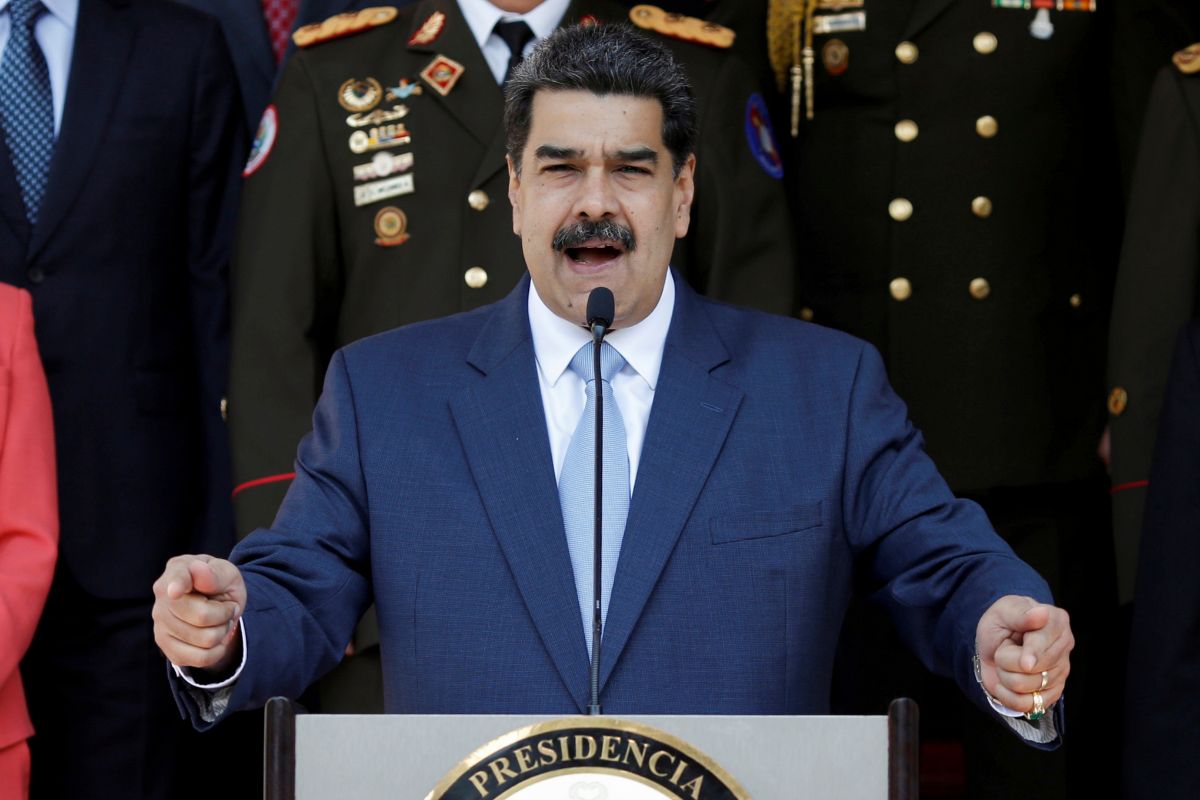 Venezuela's President Nicolas lt;HIT gt;Maduro lt;/HIT gt; speaks during a news conference at Miraflores Palace in Caracas, Venezuela, March 12, 2020. REUTERS/Manaure Quintero - RC2HIF9VVJ4U