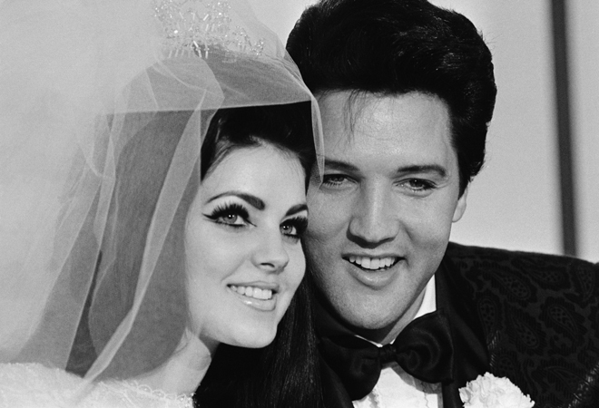 Elvis Presley y Priscilla, el da de su boda en 1967.