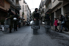 Operacin policial en el barrio de Exarchia (Atenas).