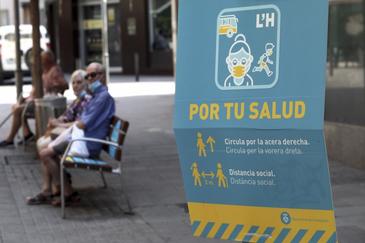 Cartel informativo en L'Hospitalet de Llobregat.