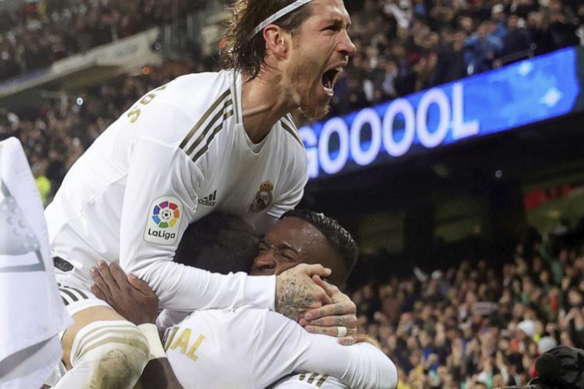 Ramos grita el gol de Vinicius en el clsico.