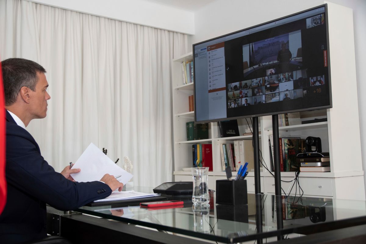 El presidente espaol, Pedro Snchez, prticipa en la Conferencia Internacional de Apoyo a Beirut.