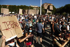 Manifestacin contra las medidas de proteccin de la Covid-19, en Madrid.