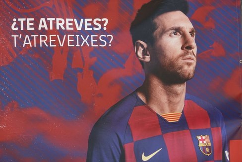 Cartel publicitario del capitn del Barcelona, Leo Messi.