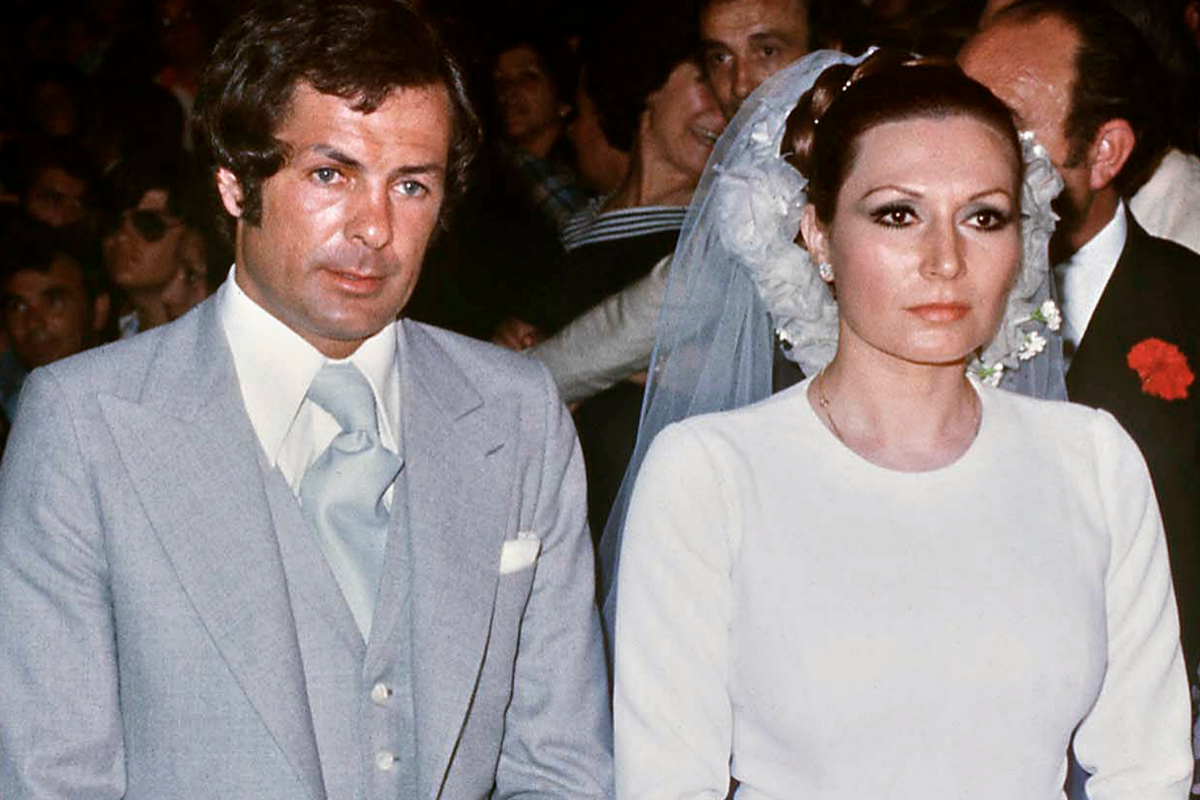 En su boda con Pedro Carrasco, en 1976.
